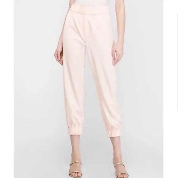 Express Pink Extreme High Rise Satin Cargo Jogger Size L NWT - Picture 1 of 11